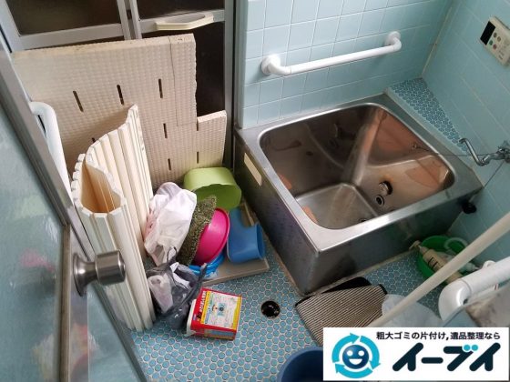 2020年2月12日大阪府吹田市でスチールラックやハンガーラック、お風呂場の不用品回収作業。写真3