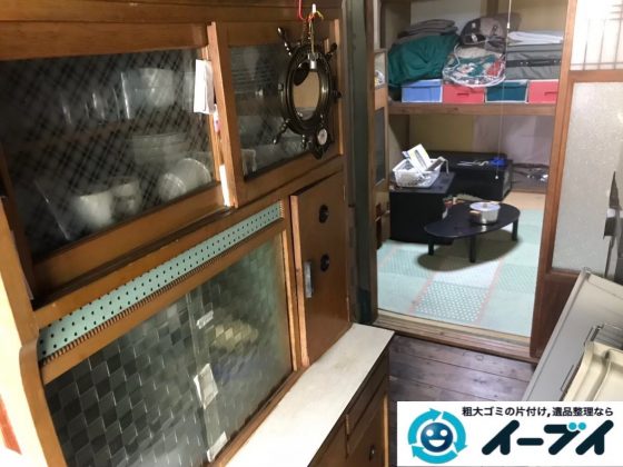 2020年3月4日大阪府堺市北区で食器棚や整理箪笥の大型家具処分をさせていただきました。写真1