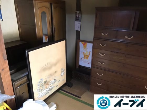 2020年3月2日大阪府八尾市で婚礼家具の大型家具、本棚などの不用品回収。写真3