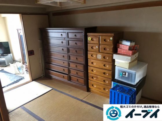 2020年8月19日大阪府大阪市城東区で箪笥や飾り棚の大型家具、テレビの家電の粗大ゴミ処分をさせていただきました。写真4